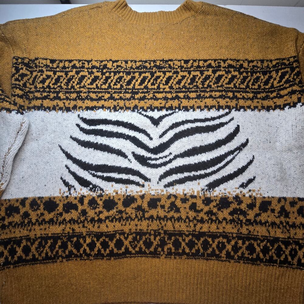 NWT Pilcro x Anthropologie Tiger Icon Wool Blend Sweater. Size XL. Retails $178 - Picture 4 of 10
